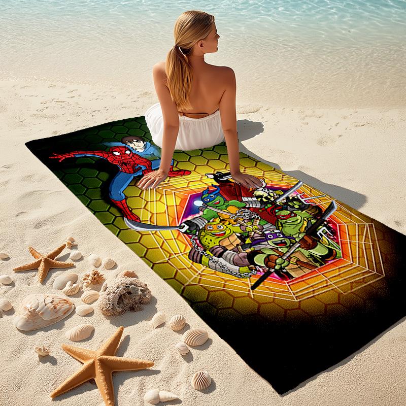 1pc Superhero Adventures Unite Microfiber Beach Towels Quick Dry Towel Sand Beach Towels Pool for Travel Swim Pool. S07210155