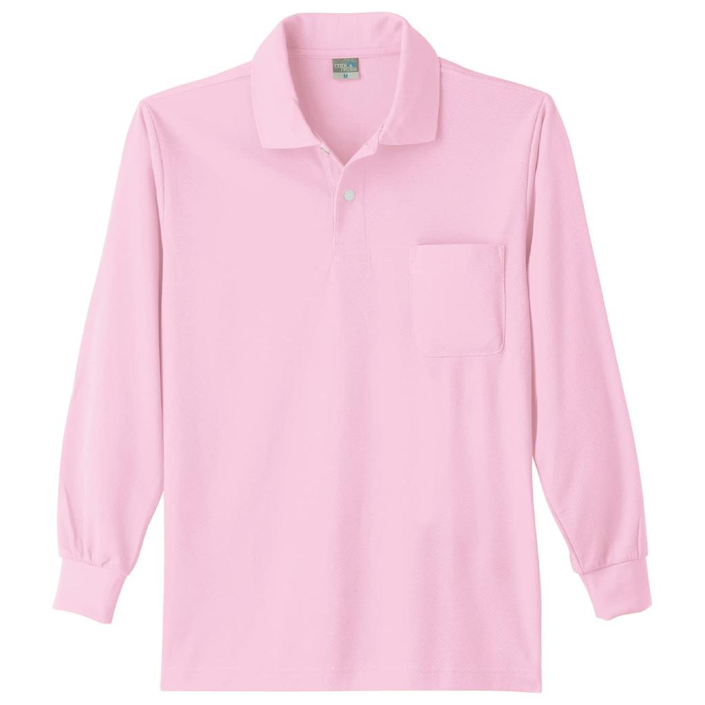 Oguraya POLOIZM 9007 DRY Long Sleeve Polo Size S Shirt, Pink, (9007-13-S)