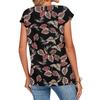 Damen Modisches Lässiges Retro-Print T-Shirt mit lockerem Schnitt