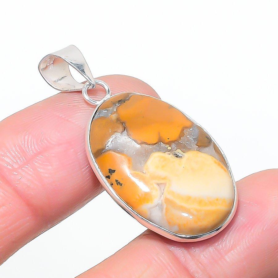 Natural Polka Dot Agate Gemastone 925 Sterling Silver Jewelry Pendant 1.58 AP-14595
