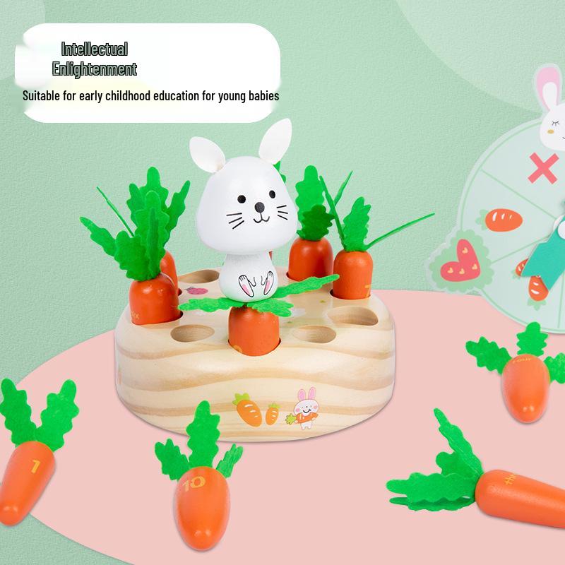 

Magnetic Rabbit Radish Puzzle: Multiplayer Shape-Matching Early Education Toy