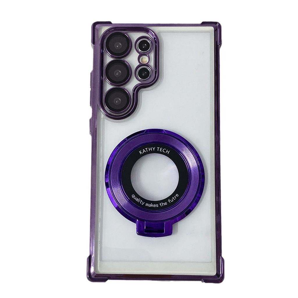Applicable to Samsung S26Ultra mobile phone case, transparent airbag anti-drop bracket, magnetic suction S25FE electroplating hard case A07 guarantee