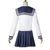 Cosplay Costume Anime Yuyutsu Kashin Amanai Riko JK Dresses Uniform Sailor Navy Blue πλισέ φούστα+ Top+παπιγιόν+σετ κάλτσες κεφαλής