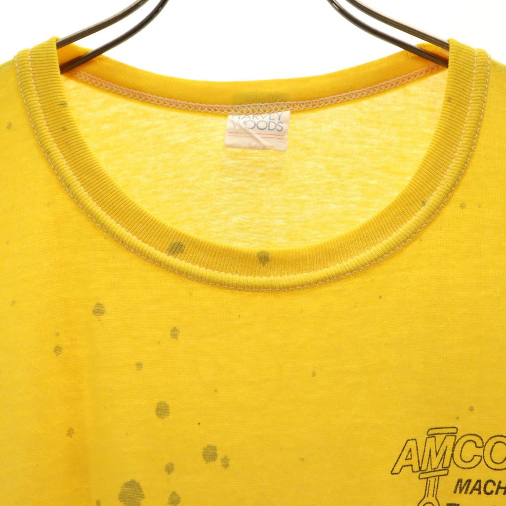 HARVEY WOODS 90er Jahre Made in Canada Altes Kurzarm-T-Shirt L gelb Herren Gebraucht