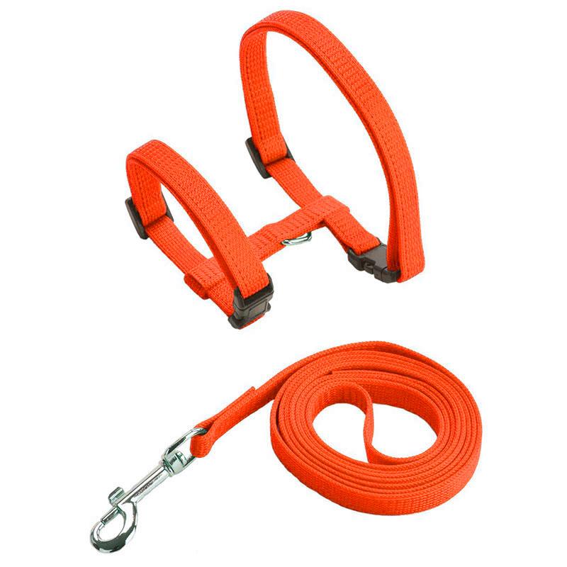 

Adjustable Cat Harness Nylon Strap Collar with Leash Escape Proof Kitten Collar Ideal for Walking Small Pet Rabbit Lightweight Harness High Quality оранжевый