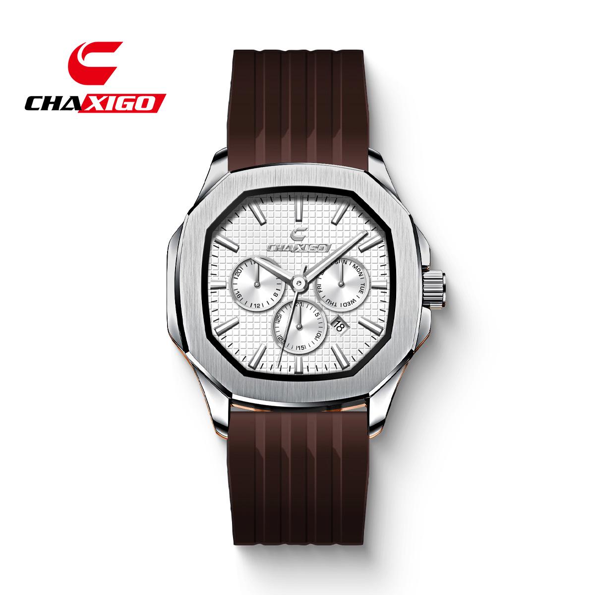 Kaxige Men s Waterproof Leather Strap Quartz Watch with Calendar