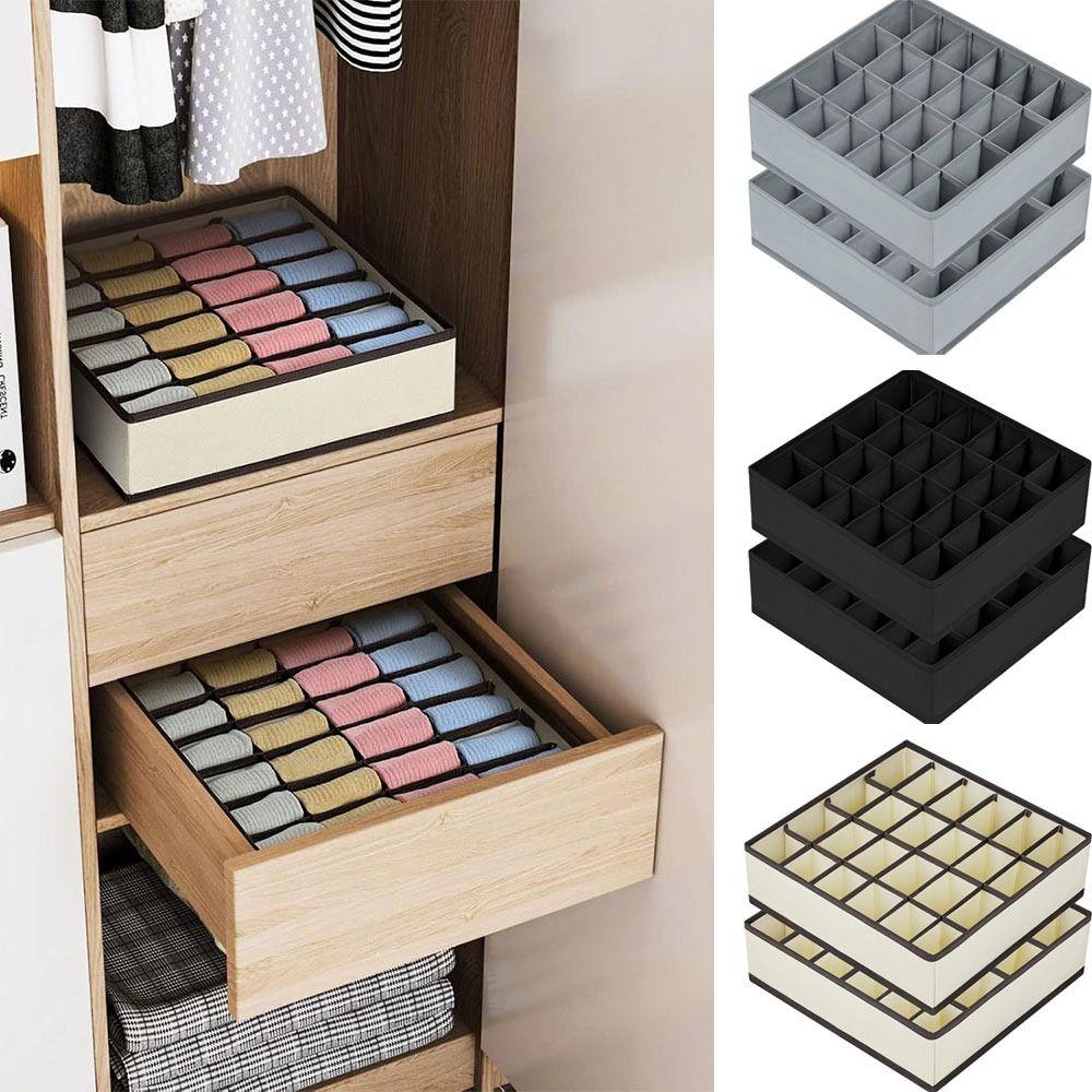 Clothes Ties Underwear Storage Organizer Foldable Large Capacity Drawers Clothes Organizer Compartments 24-Grid