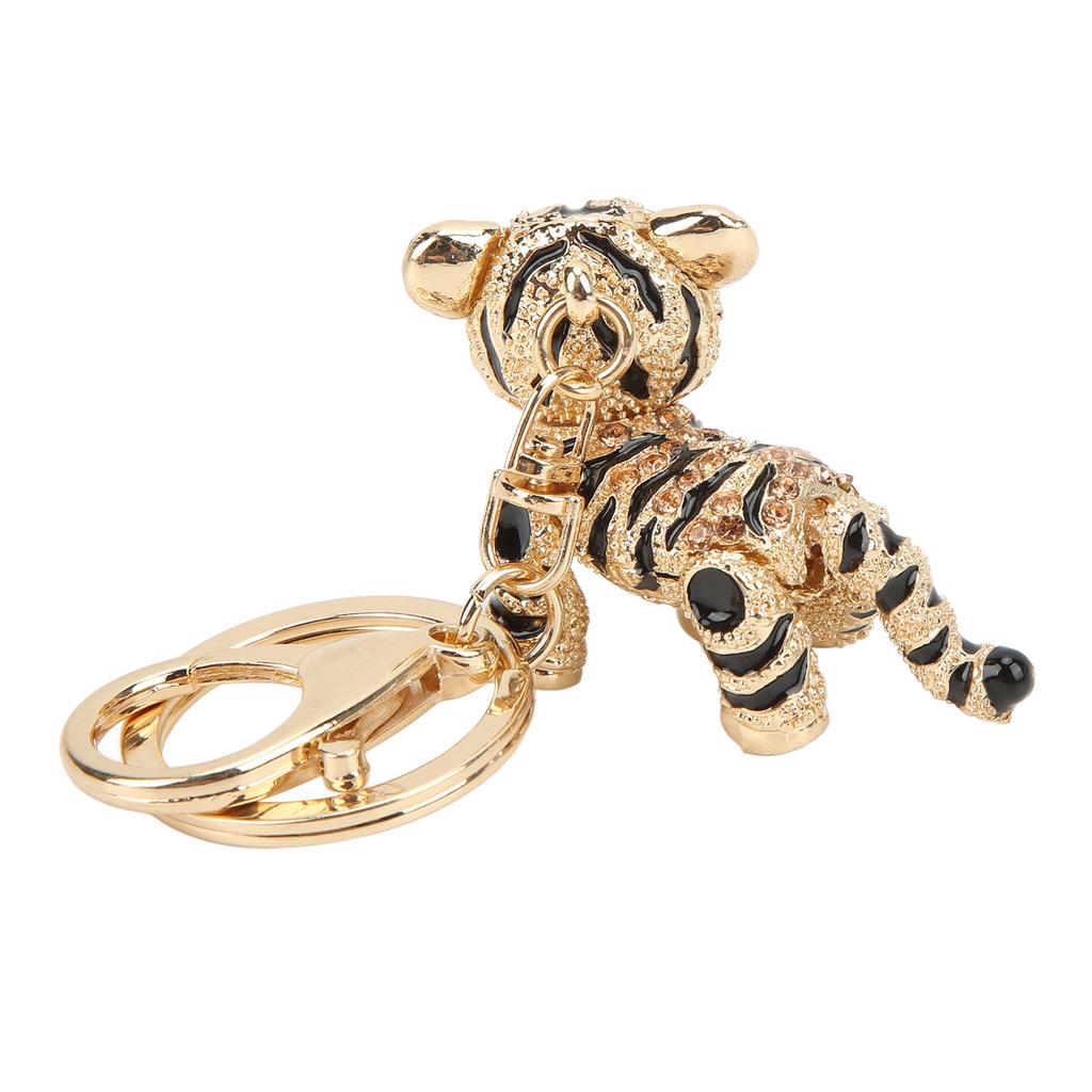 Tiger Schlüsselanhänger Dreidimensional Kleiner Tiger Strass Auto Schlüsselanhänger Damen Taschenanhänger