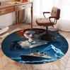 RMS Titanic Pattern Round Rug, Indoor/Outdoor Mat, for Picnic, Gameroom, Bedroom, Office, Living Room, Home Decor Carpet, Birthday Gift