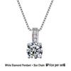 Yi Hua 2 Carat Round Diamond Square Pendant Clavicle Necklace