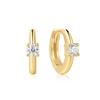 ANIA HAIE Gold Solitaire Cubic Zirconia Mini 925 Silver Ring Earrings E061-03G