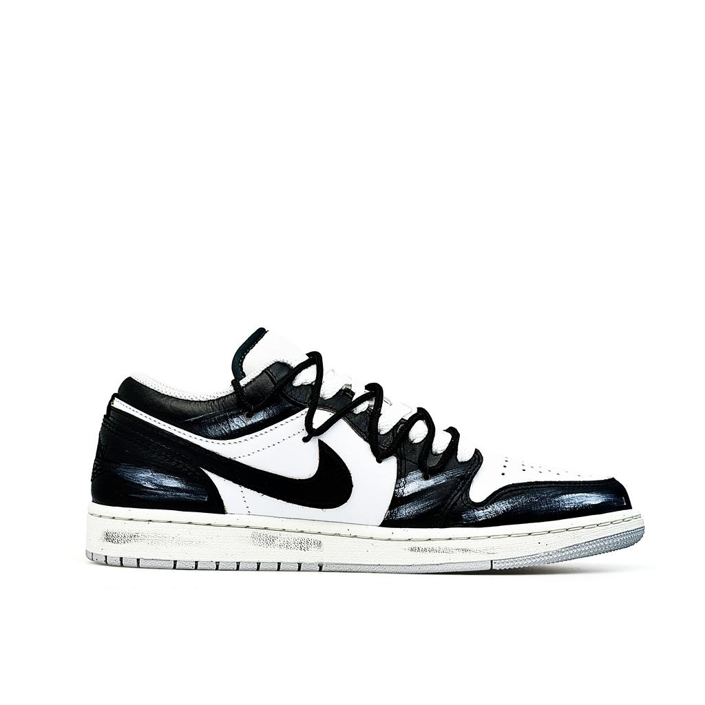 Jordan Air Jordan 1 Radiant Rose Oddychające Niskie Vintage Buty Koszykarskie Unisex Czarne Białe Szare FQ7687-300(Zespół1821-)