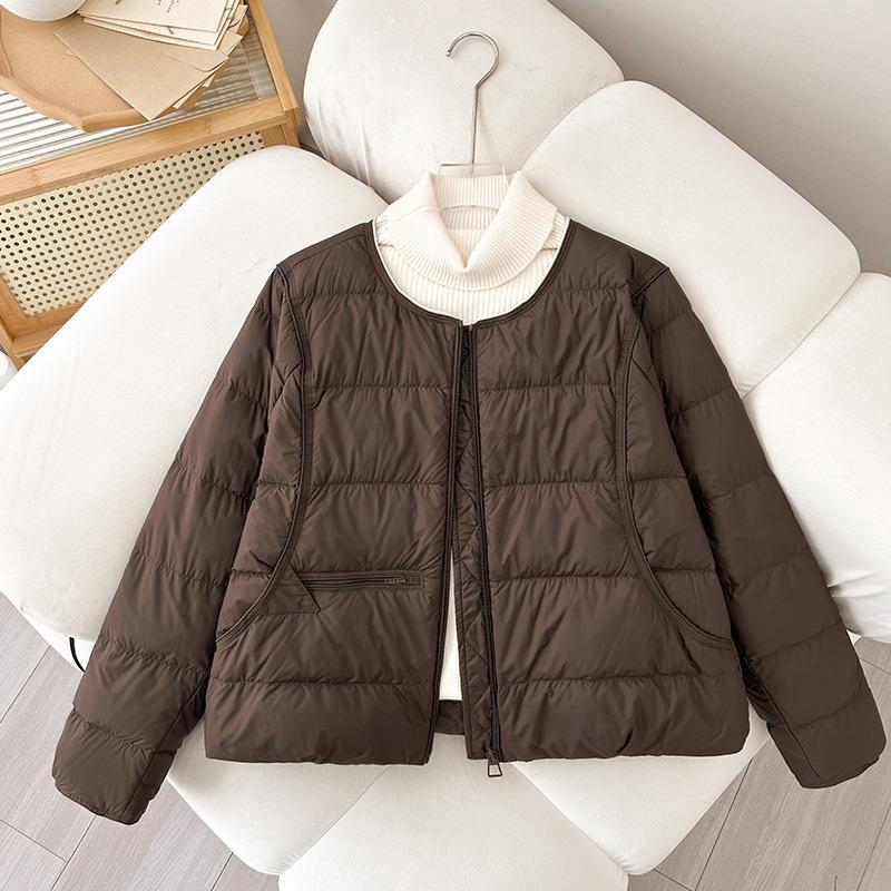 Wind collarless light down cotton clothes women's winter loose casual fashion warm cotton coat