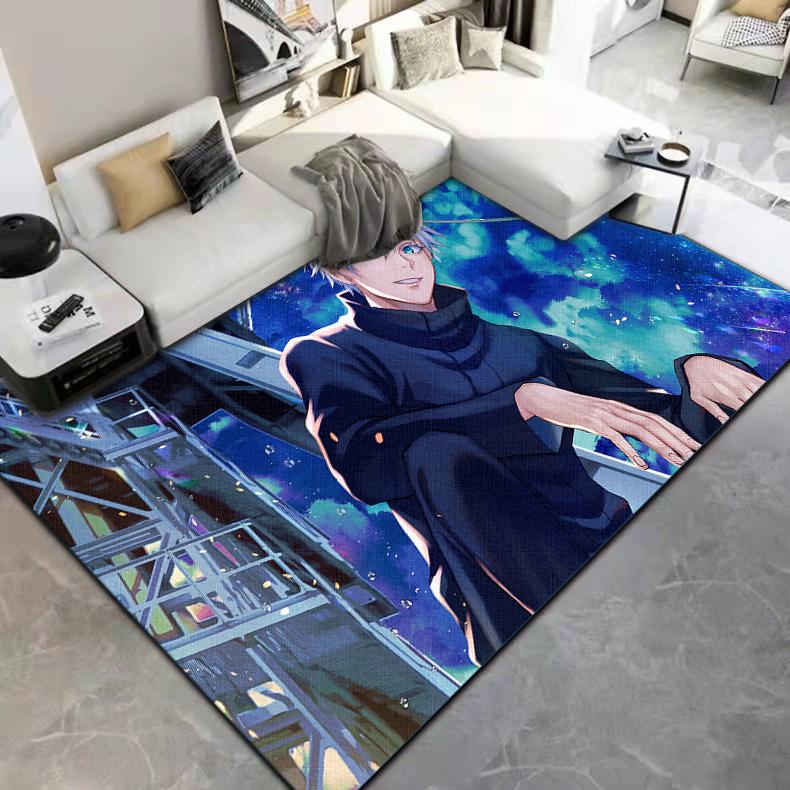 Jujutsu Kaisen 3D kreslený anime oblastní koberec Obývací pokoj Ložnice podložka na podlahu Kuchyň Protiskluzová matná podložka Koberec do dětského pokoje