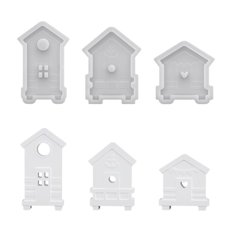 Food Grade Silicones Mold DIY Coastal House Shape Ornament Home Decors Crafting Mould With Intricate Detail