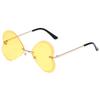 Butterfly frameless sunglasses, European and American retro trend love peach heart personalized metal sunglasses women