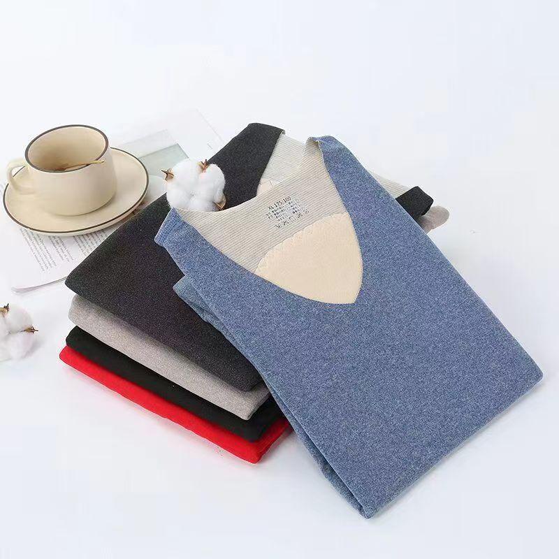 Men's Wool Silk Seamless Warm Vest - Double-Sided Fleece Lined, Thickened, Solid Color Base Layer for Autumn and Winter