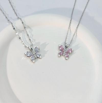 Colar Borboleta Feminino Senso de Alta Qualidade Temperamento Simples e Versátil Zircônia Incrustada Corrente Clavicular Joia