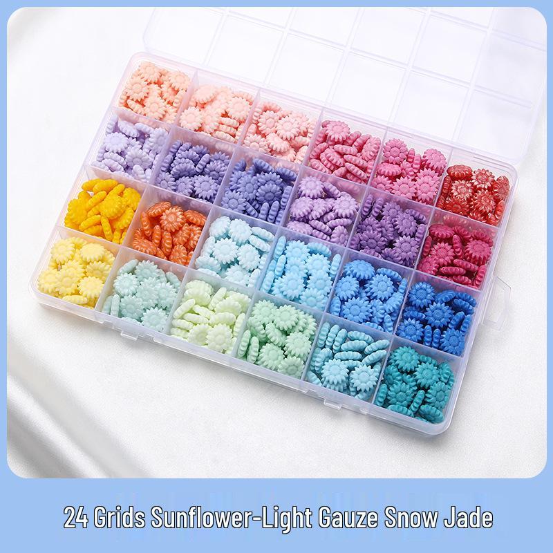 Sunflower Sealing Wax Granules In Transparent Box - Grid-Style Set with 10/15/24 Colors for Stamps