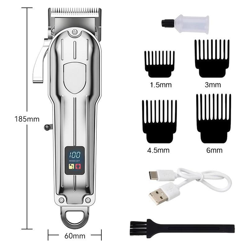 Hair Clipper Digital Display Electric Hair Clipper Professional Carving Oil Head Push Multifunctional Electric Clipper Rechargeable
