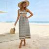 Dress - SummerBreeze - Bohemian Print, Sleeveless, Midi