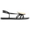 Zara Pu Vintage Open-Toe Floral Decor Flat One-Strap Sandals 1.5Cm Women Sandals Black 2604510800