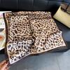 Geometric leopard print simulation silk printing women's silk scarf square scarf high-end shawl sunscreen neck scarf headscarf scarf