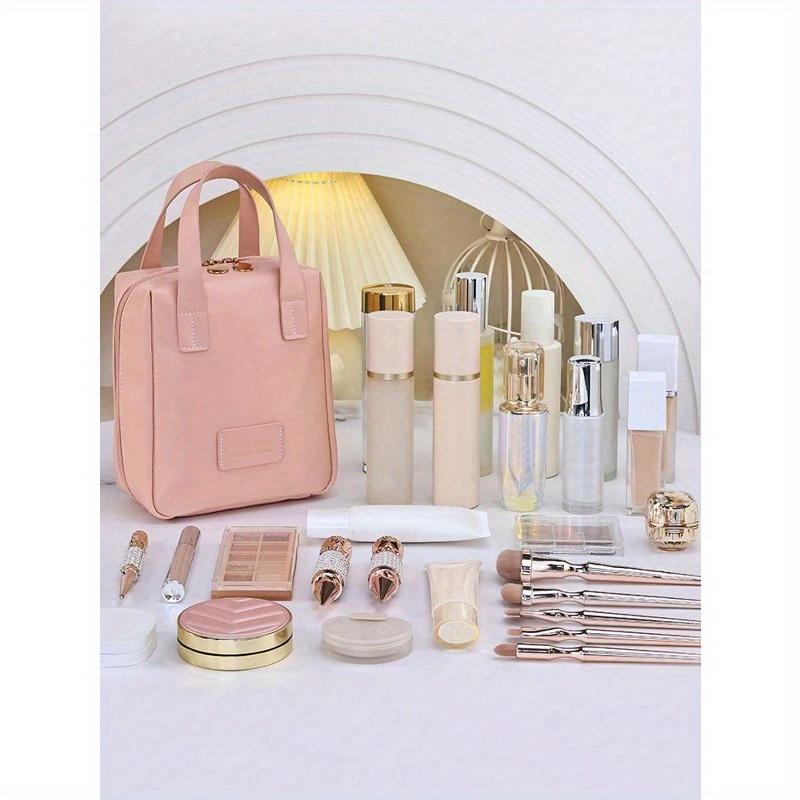 1pc High Quality Travel Large Capacity Multi-Pocket Cosmetic Bag, PU Leather Waterproof Portable Toiletry Bag, Perfect Makeup Storage Bag Perfect