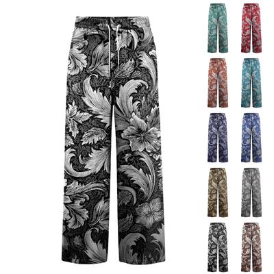 Men's Casual Stretch Waist Drawstring Straight-Leg Pants