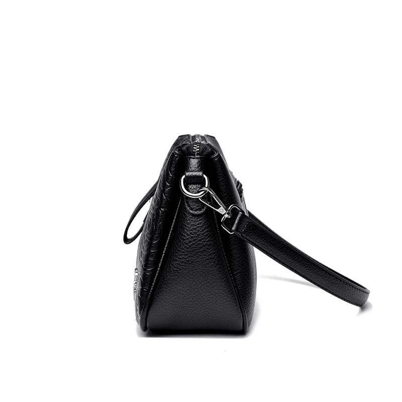 Three-Layer Multi-Use Middle-Aged Mother Bag Women's Embossed Change Shoulder Crossbody Bag