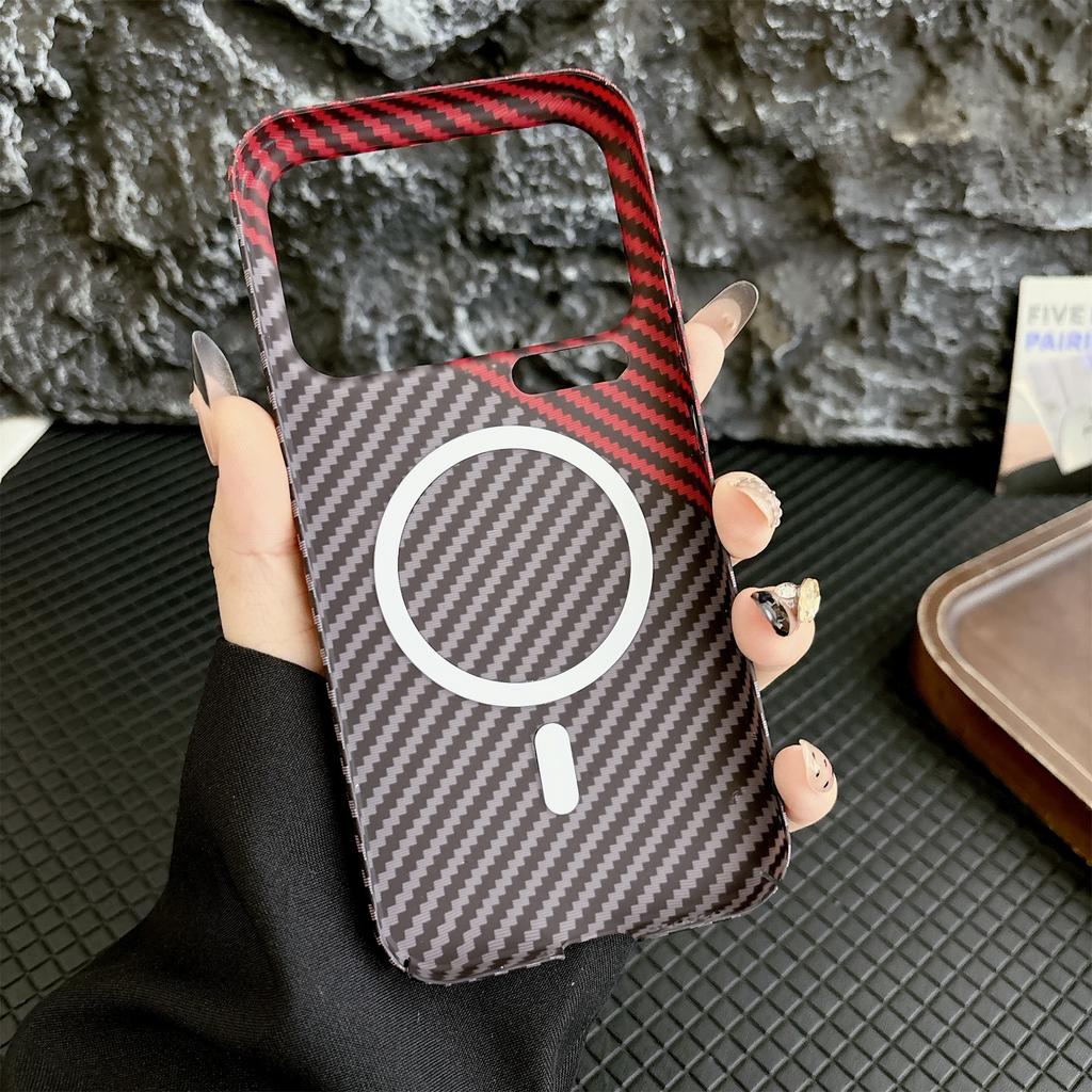 For Xiaomi 17 Pro Case Carbon Fiber Texture PC + TPU Phone Cover Magnetic Case