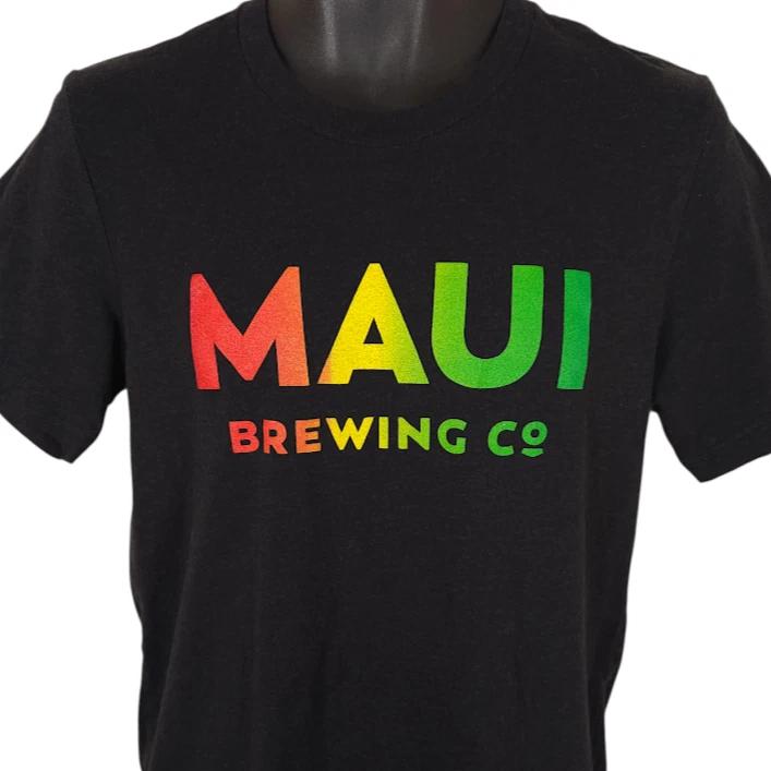 

Maui Brewing 100% Cotton T-shirt Mens Tees Top Mens Size Medium Black Green Sea Turtle Breweriana L