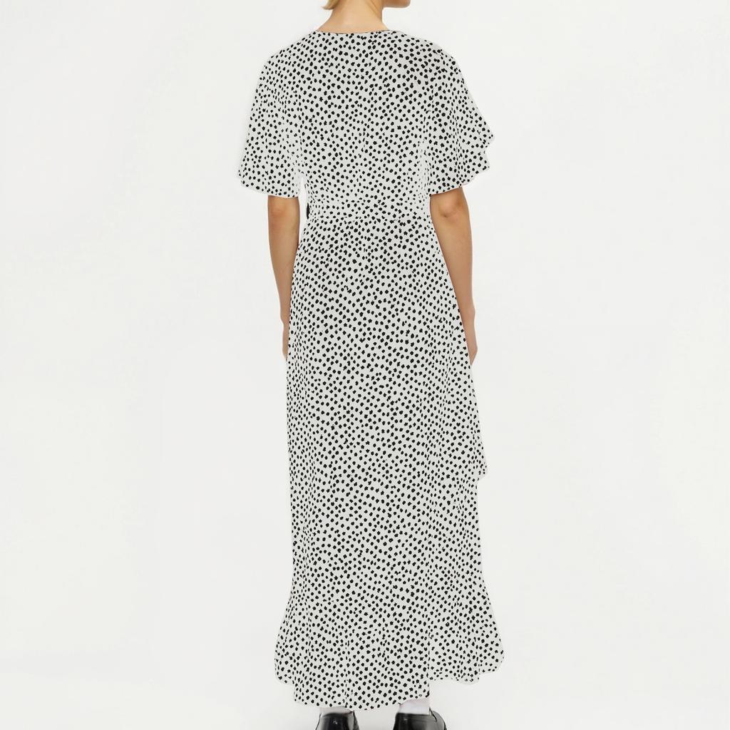 Ladies' Loose Comfortable Casual Fashionable Sexy V-neck Irregular High Waisted Floral Printed Dress