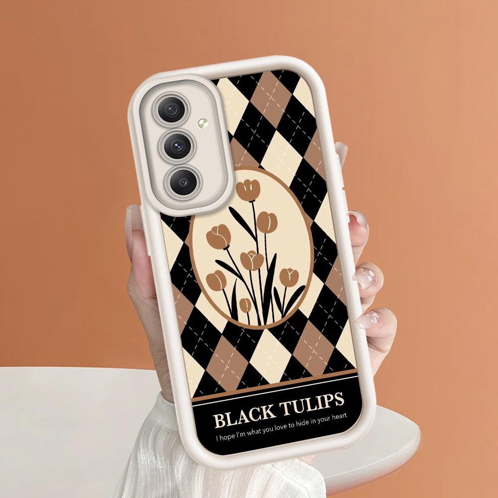 Weiches Silikon-Telefongehäuse mit quadratischem Leiterdruckmuster, vollständige Abdeckung, Kamera, stoßfestes Schutzgummigehäuse für Samsung