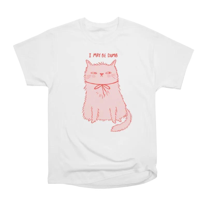 

Men Casual Shirts Short Sleeves I MAY BE DUMB Tees Oversized T-shirts S белый