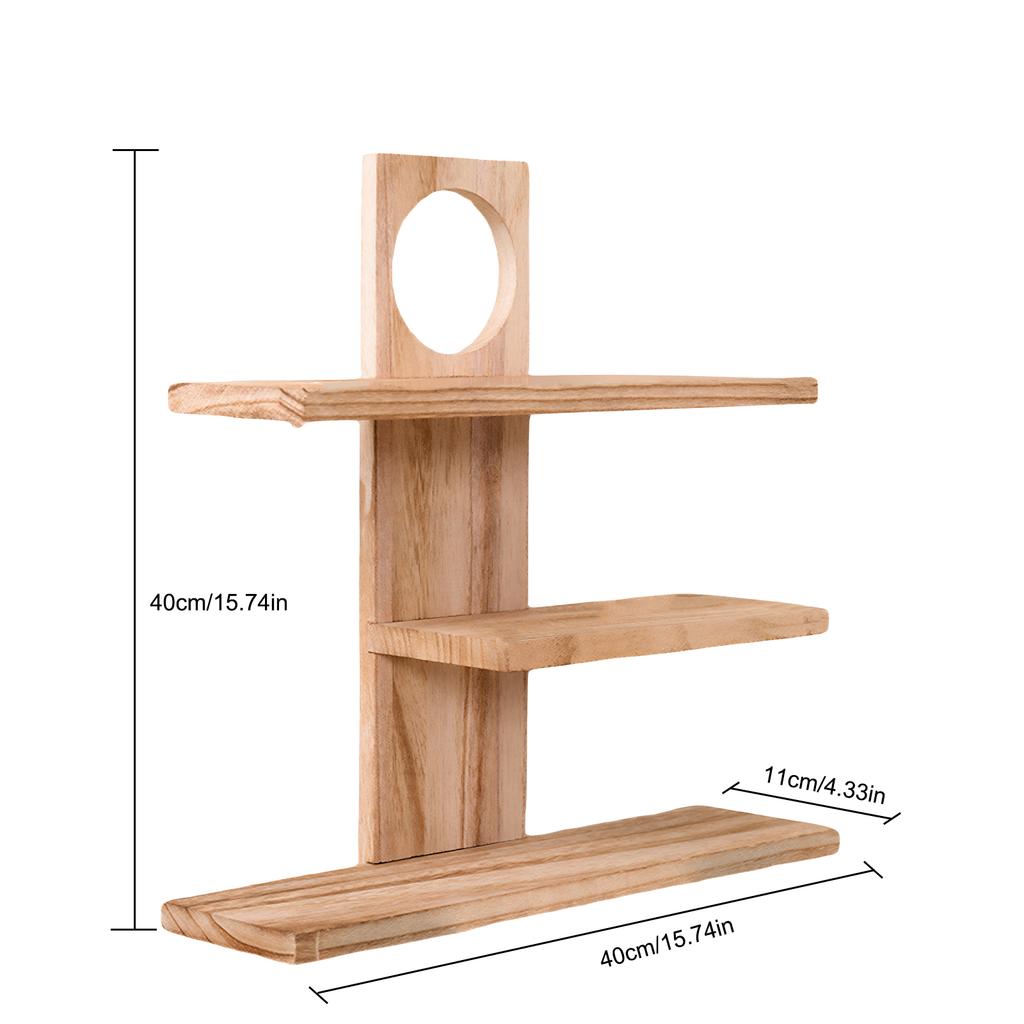 Solid Wood 3/4 Tier Storage Organizer Chinese Retro Tea Set Display Rack for Teapot Cup Living Room Bedroom Kitchen Office Decor