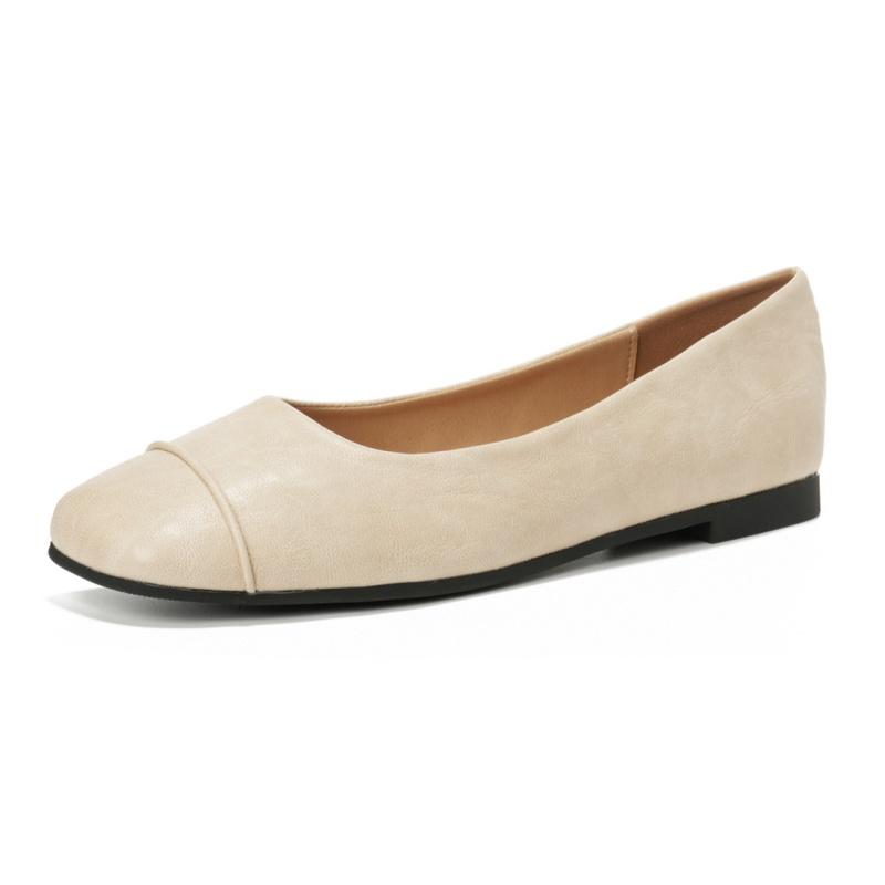 

Модная женская повседневная мягкая обувь на плоской подошве 2025 Весна и Осень Дышащая Удобная обувь Модные лоферы однотонного цвета Слипоны Женская обувь 36 бежевый