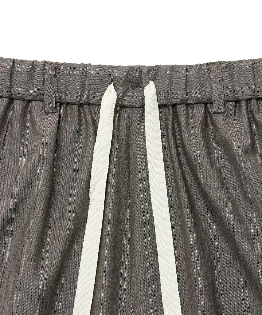 NOIRER Wool Silk Striped Light Pants (Brown)