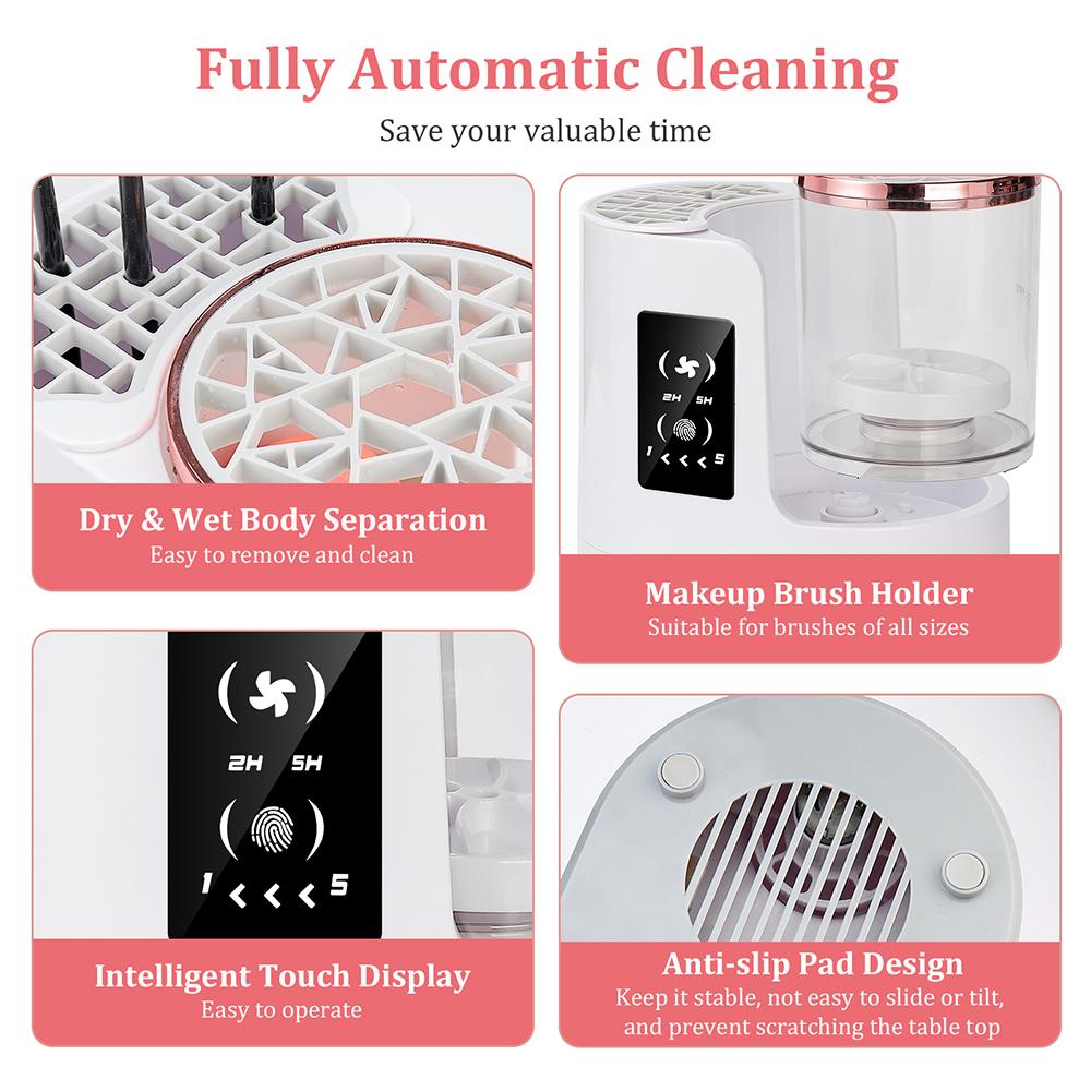 Automatic Makeup Brush Cleaning Drying Machine Air-drying Cosmetic Brushes Electric Cleaner Dryer Sponge Rotating Washing Tools
