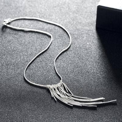 Charms Tassel Snake Chain Wicker 925 Stamped Silver Necklace Noble Jewelry for Woman Fashion Party Wedding Holiday Gifts