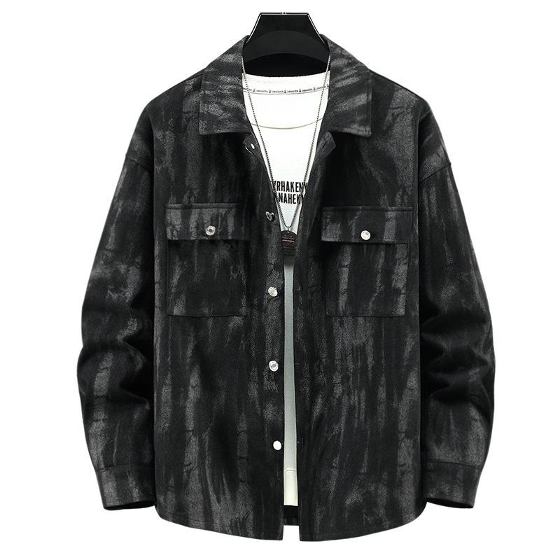 2025 Trendy Men's Plus Size Denim Jacket - Autumn Casual Workwear Loose Lapel Top