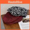 Fashion Leopard Print Smiling Face Pattern Women Casual Beret Autumn For
