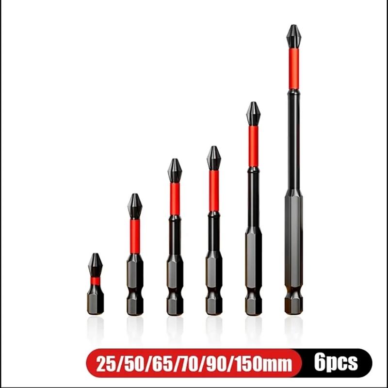 

Нескользящая ударная головка с прочным магнитным крестом, винт с высоким крутящим моментом, 25/50/65/70/90 мм/150 мм, водонепроницаемая бита Ph2