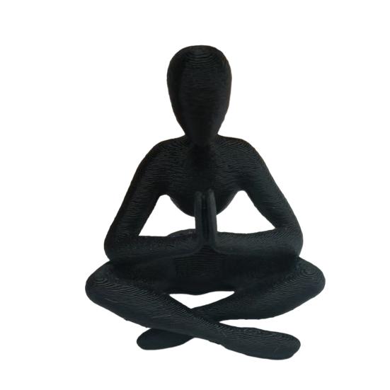 3D Printed Thinker Style Abstract Sculpture, Meditator Statue Collectible Figurines, Home Office Bookshelf Desktop Decor