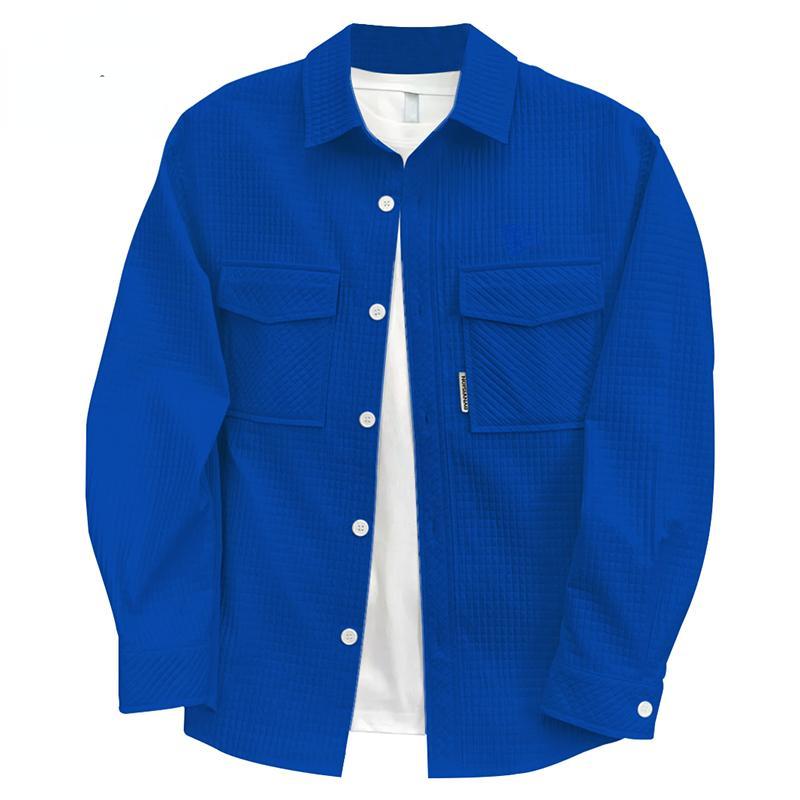 2024 Весенне-осенняя новая мужская рубашка в клетку с двумя карманами и вышивкой 4XL — фото 6