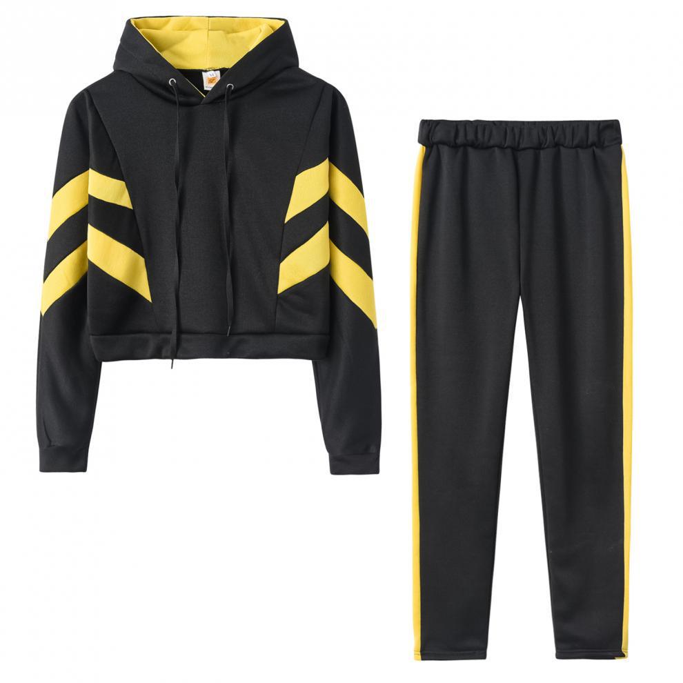 2023 Women's Hooded Cropped Sweatshirt Two-Piece Set - Autumn/Winter Collection