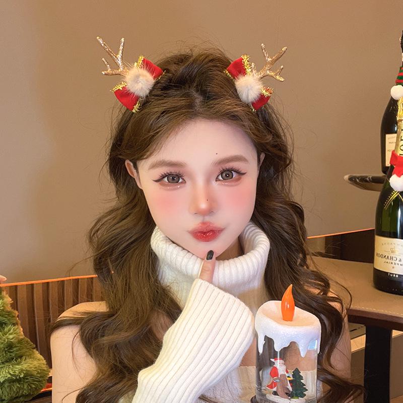 Christmas Antler Hair Clips - Festive Headwear & Gift for Children