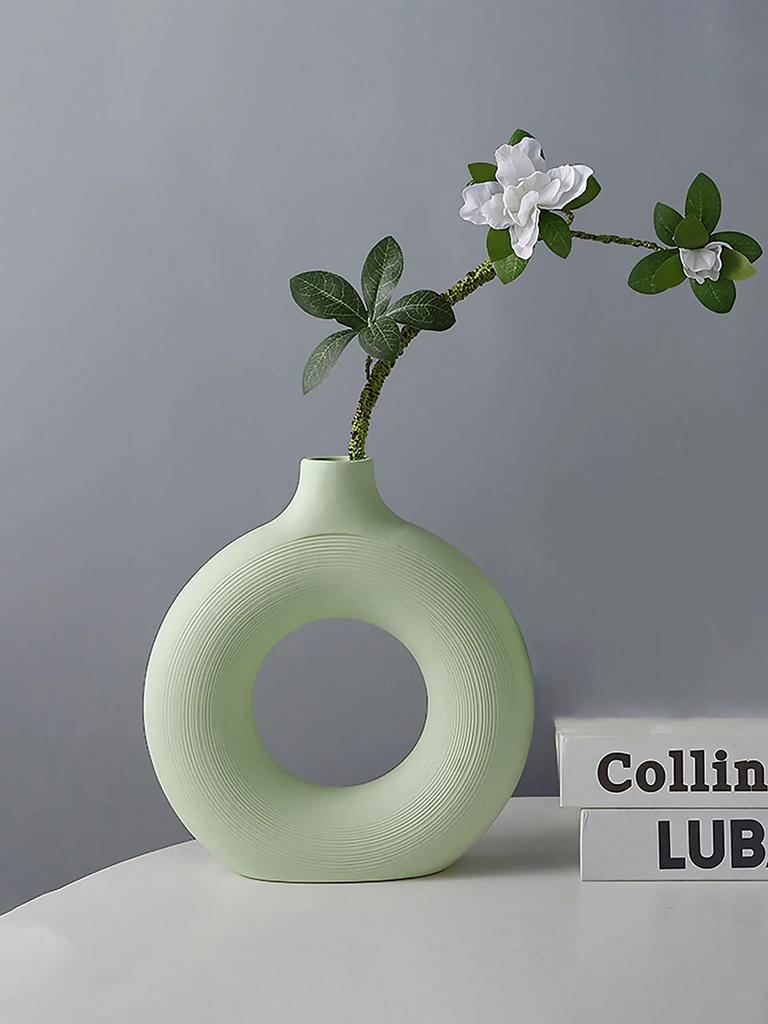 1PC -Ceramic vase, round matte vase, minimalist Nordic Bohemian vase, home decoration
