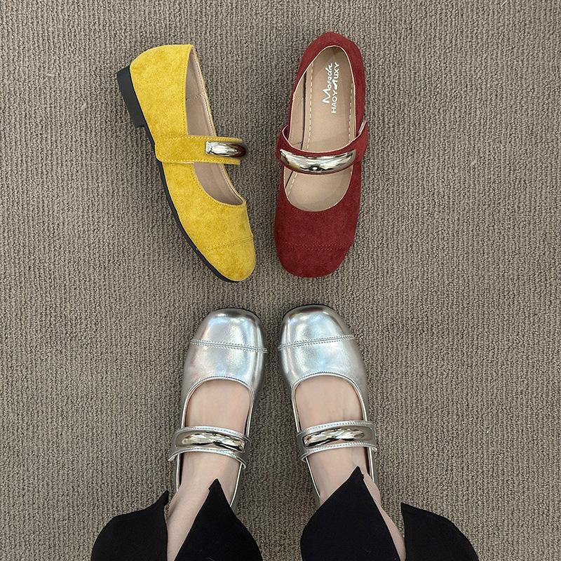 French Evening Wind Single Shoes Women's 2025 Spring New Flat-bottomed Mary Jane Women's Shoes Soft-soled Skirts Gentle Doudou Shoes