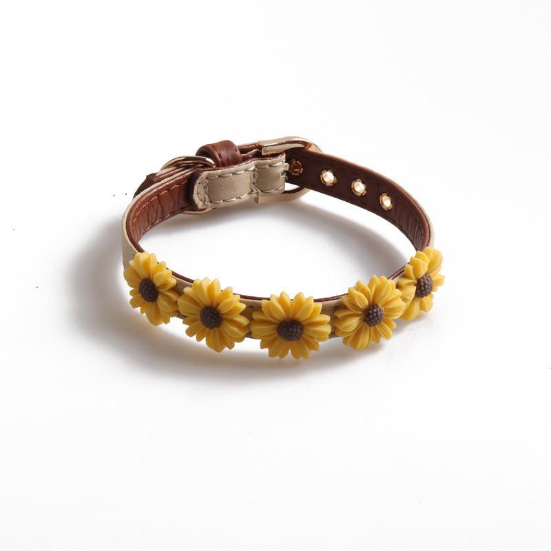 

Collar New Pet Daisy Flower Element Multicolor Selection Can Adjusted Be StyleO